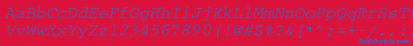 CouriermcyOblique Font – Blue Fonts on Red Background