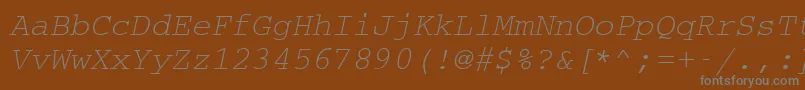 Шрифт CouriermcyOblique – серые шрифты на коричневом фоне