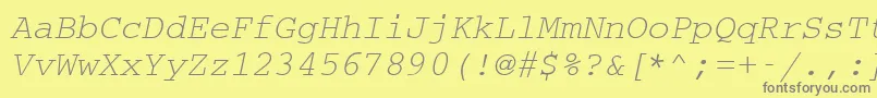 フォントCouriermcyOblique – 黄色の背景に灰色の文字