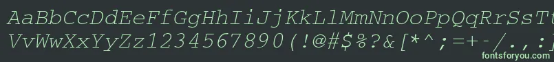 Шрифт CouriermcyOblique – зелёные шрифты на чёрном фоне