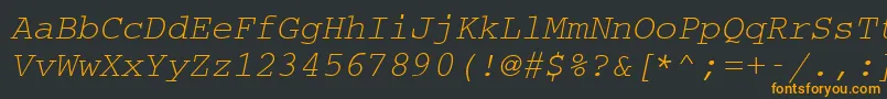 フォントCouriermcyOblique – 黒い背景にオレンジの文字