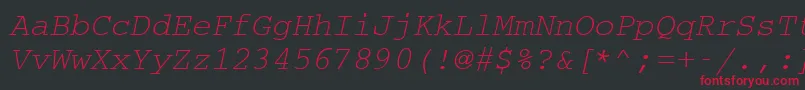 fuente CouriermcyOblique – Fuentes Rojas Sobre Fondo Negro