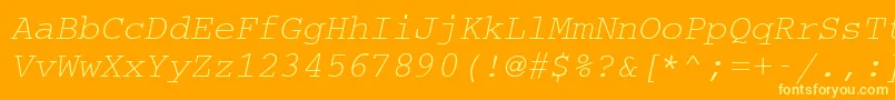 CouriermcyOblique Font – Yellow Fonts on Orange Background