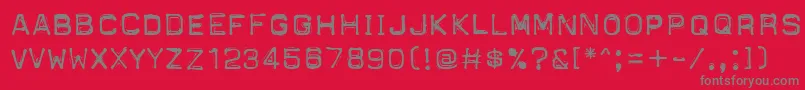 PftapeomaticLowPressure Font – Gray Fonts on Red Background