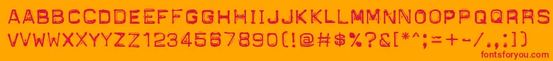 PftapeomaticLowPressure Font – Red Fonts on Orange Background