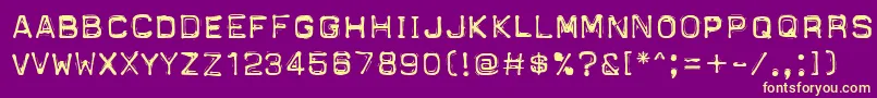 PftapeomaticLowPressure Font – Yellow Fonts on Purple Background