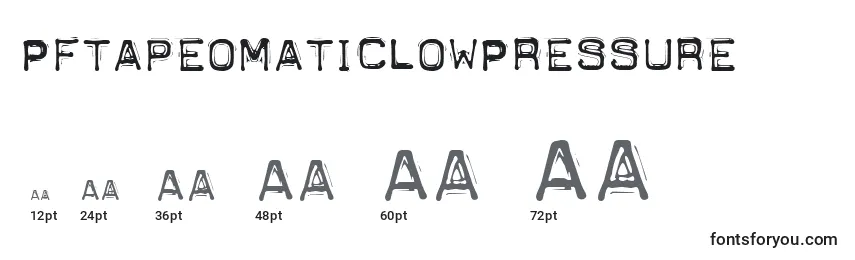 Размеры шрифта PftapeomaticLowPressure
