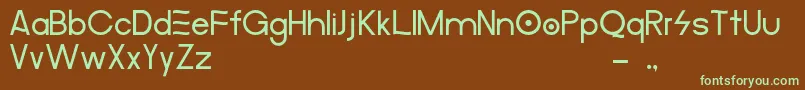 MerulaAlternative-Schriftart – Grüne Schriften auf braunem Hintergrund