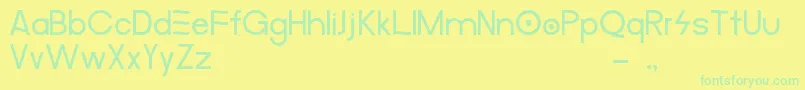 MerulaAlternative-Schriftart – Grüne Schriften auf gelbem Hintergrund