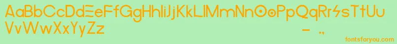 MerulaAlternative-Schriftart – Orangefarbene Schriften auf grünem Hintergrund
