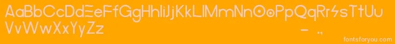 MerulaAlternative-Schriftart – Rosa Schriften auf orangefarbenem Hintergrund
