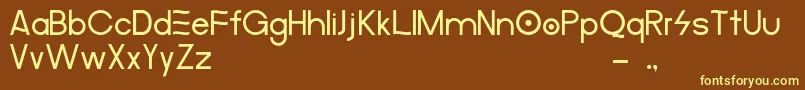 MerulaAlternative-Schriftart – Gelbe Schriften auf braunem Hintergrund