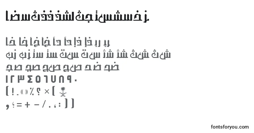 Czcionka AymThghr1SUNormal. – alfabet, cyfry, specjalne znaki