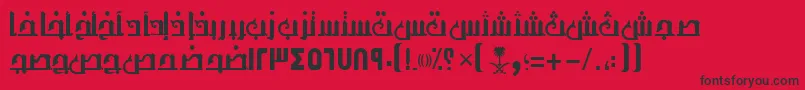 フォントAymThghr1SUNormal. – 赤い背景に黒い文字