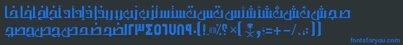 AymThghr1SUNormal. Font – Blue Fonts on Black Background