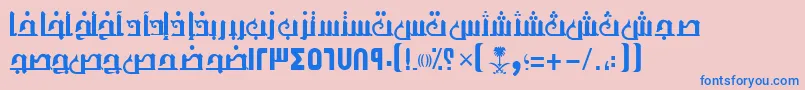 AymThghr1SUNormal. Font – Blue Fonts on Pink Background