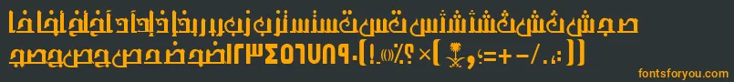 フォントAymThghr1SUNormal. – 黒い背景にオレンジの文字