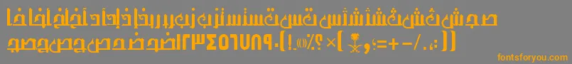 AymThghr1SUNormal. Font – Orange Fonts on Gray Background