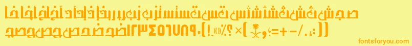 AymThghr1SUNormal. Font – Orange Fonts on Yellow Background