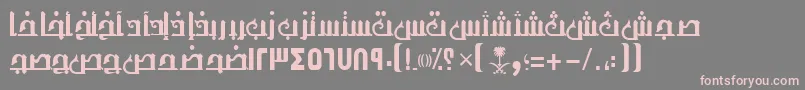 フォントAymThghr1SUNormal. – 灰色の背景にピンクのフォント