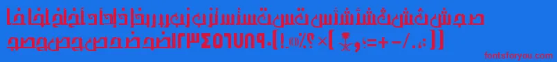 AymThghr1SUNormal. Font – Red Fonts on Blue Background