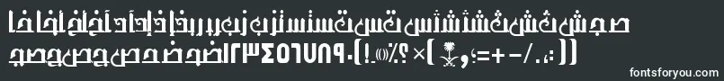 Шрифт AymThghr1SUNormal. – белые шрифты на чёрном фоне