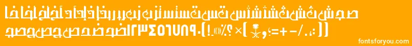 Шрифт AymThghr1SUNormal. – белые шрифты на оранжевом фоне