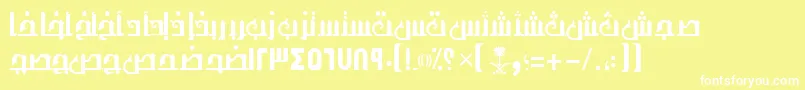 Шрифт AymThghr1SUNormal. – белые шрифты на жёлтом фоне