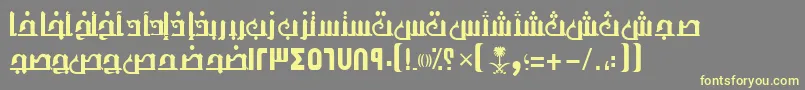 フォントAymThghr1SUNormal. – 黄色のフォント、灰色の背景