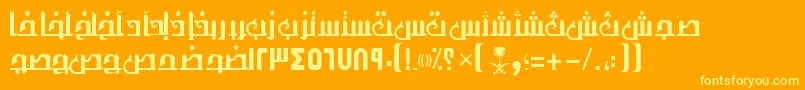 Шрифт AymThghr1SUNormal. – жёлтые шрифты на оранжевом фоне