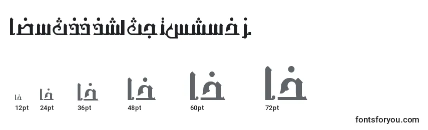 Размеры шрифта AymThghr1SUNormal.