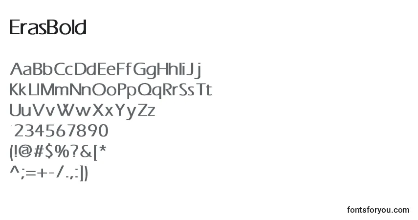Fuente ErasBold - alfabeto, números, caracteres especiales