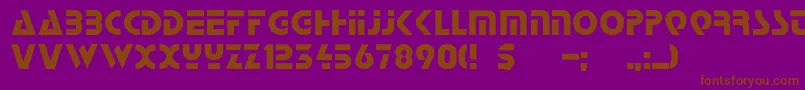 Stopc-Schriftart – Braune Schriften auf violettem Hintergrund