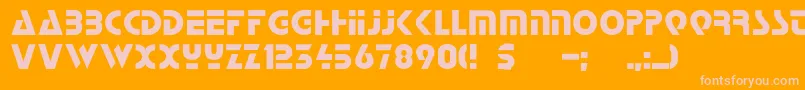 Stopc-fontti – vaaleanpunaiset fontit oranssilla taustalla
