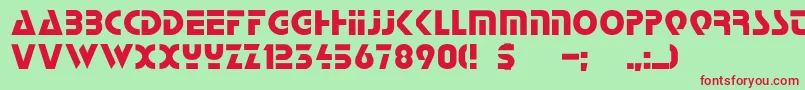 Stopc-fontti – punaiset fontit vihreällä taustalla