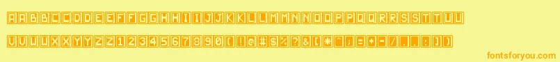 JdScarabeo Font – Orange Fonts on Yellow Background