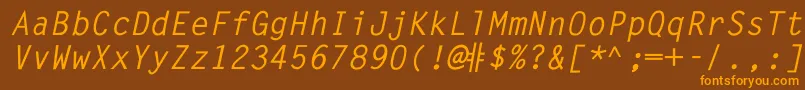 WordGothic-Schriftart – Orangefarbene Schriften auf braunem Hintergrund
