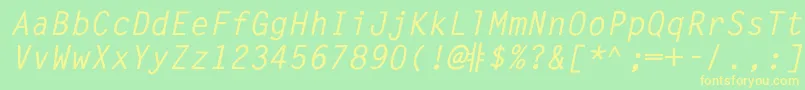 WordGothic Font – Yellow Fonts on Green Background