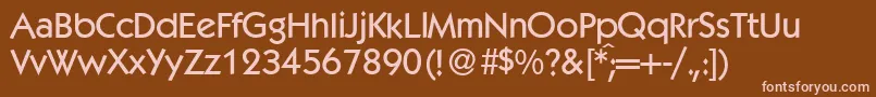 フォントK792GeometricalMediumRegular – 茶色の背景にピンクのフォント