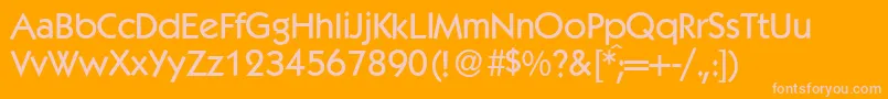 K792GeometricalMediumRegular Font – Pink Fonts on Orange Background