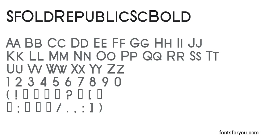 Шрифт SfOldRepublicScBold – алфавит, цифры, специальные символы