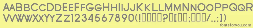 フォントSfOldRepublicScBold – 黄色の背景に灰色の文字