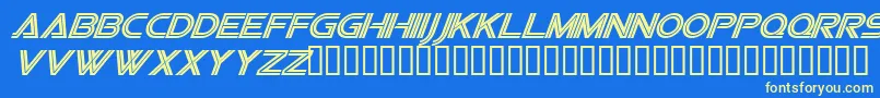 Vipesi-Schriftart – Gelbe Schriften auf blauem Hintergrund