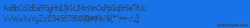 TechnicallyInsaneNarrow Font – Black Fonts on Blue Background