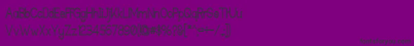 フォントTechnicallyInsaneNarrow – 紫の背景に黒い文字