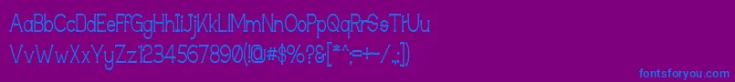 TechnicallyInsaneNarrow Font – Blue Fonts on Purple Background