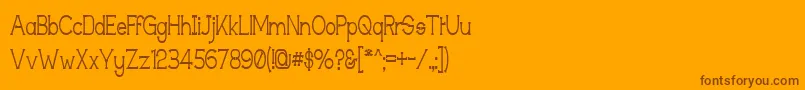 フォントTechnicallyInsaneNarrow – オレンジの背景に茶色のフォント