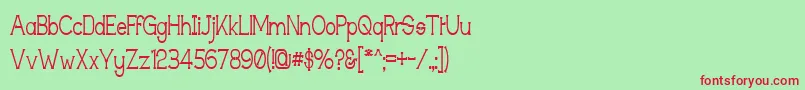 TechnicallyInsaneNarrow Font – Red Fonts on Green Background
