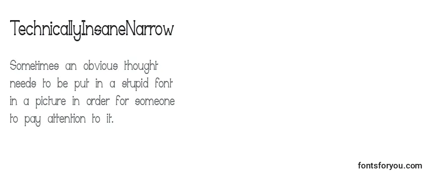 TechnicallyInsaneNarrow Font