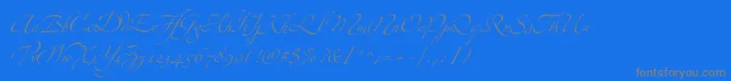 フォントZapfinoextraltFour – 青い背景に灰色の文字